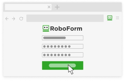 Visar hur man loggar in eller registrerar sig för RoboForm lösenordshanterare